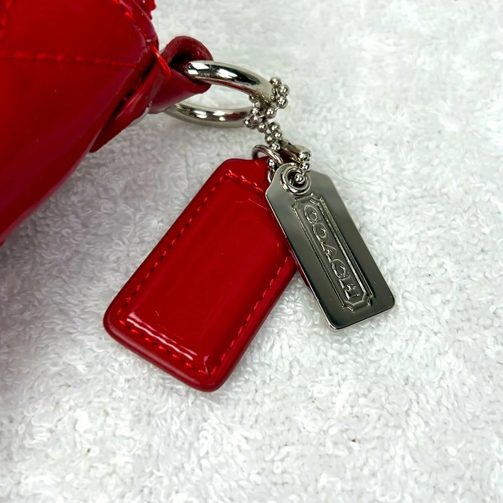 Coach Poppy Willis Red Quilted Patent Leather Crossbody Bag - Picture 13 of 14